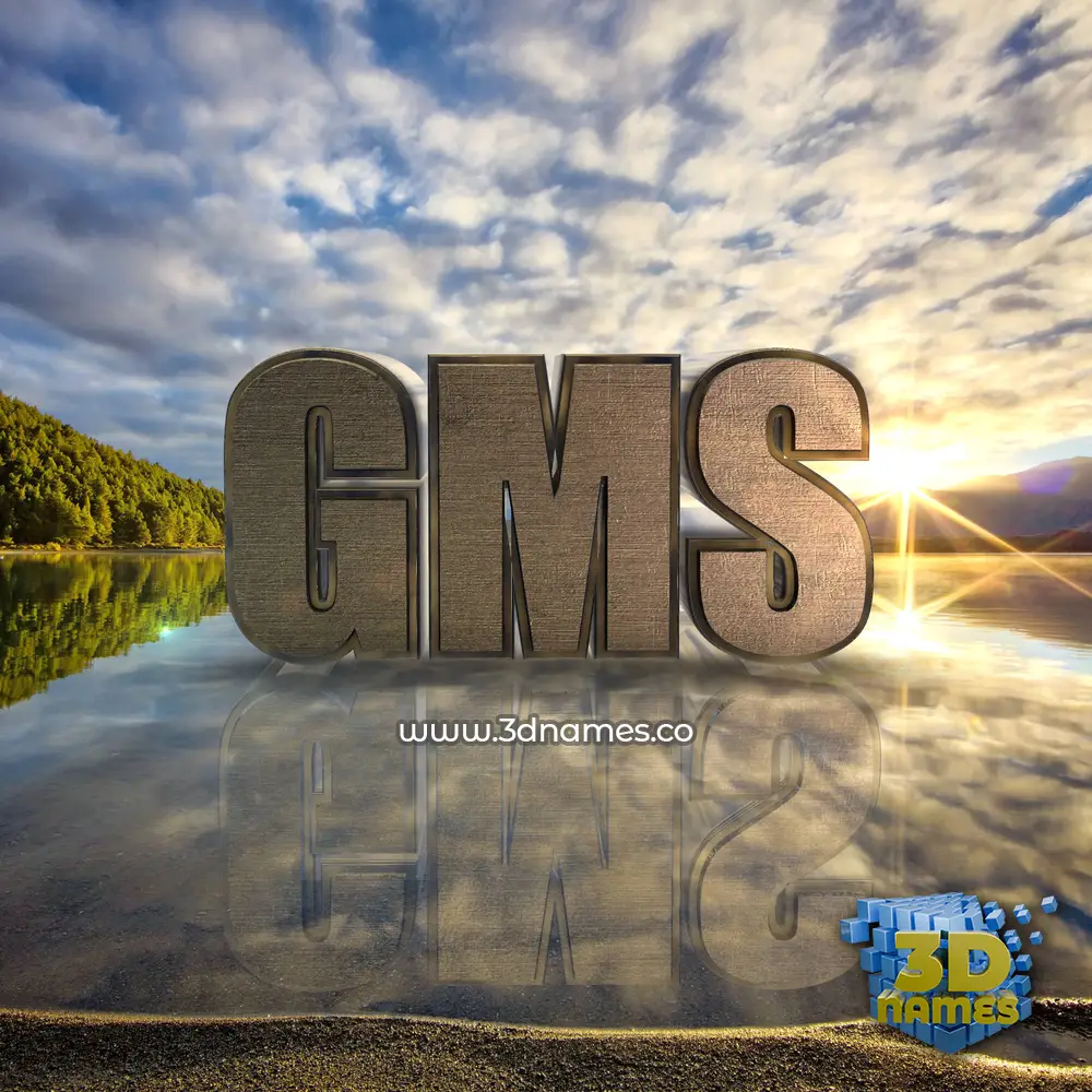 gms in Morning Sunrise style - 3D name wallpaper