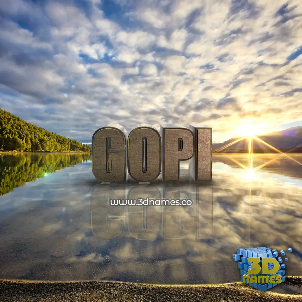 gopi in Morning Sunrise style - 3D name wallpaper