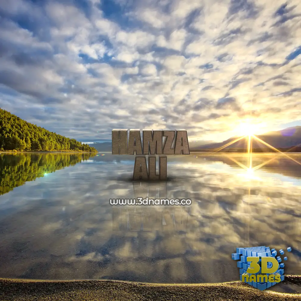 hamza ali in Morning Sunrise style - 3D name wallpaper