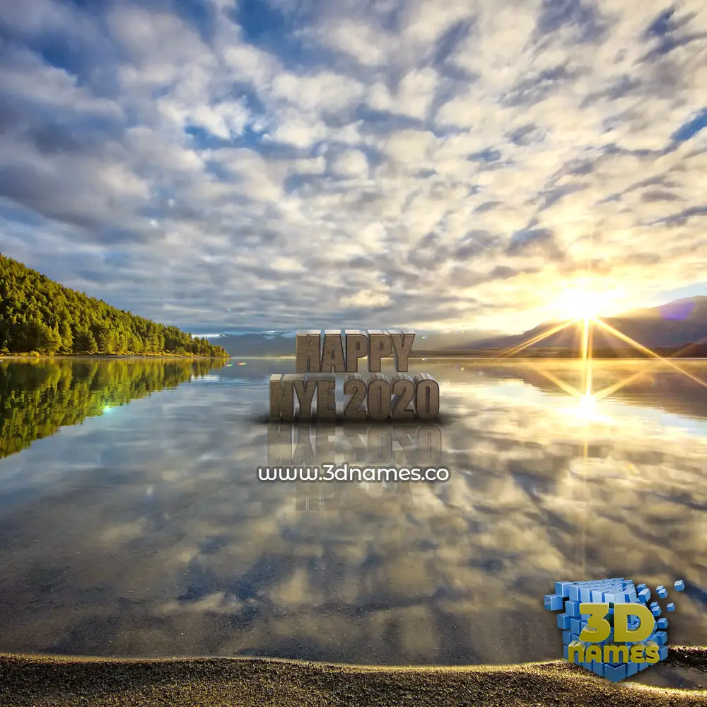 happy nye 2020 in Morning Sunrise style - 3D name wallpaper