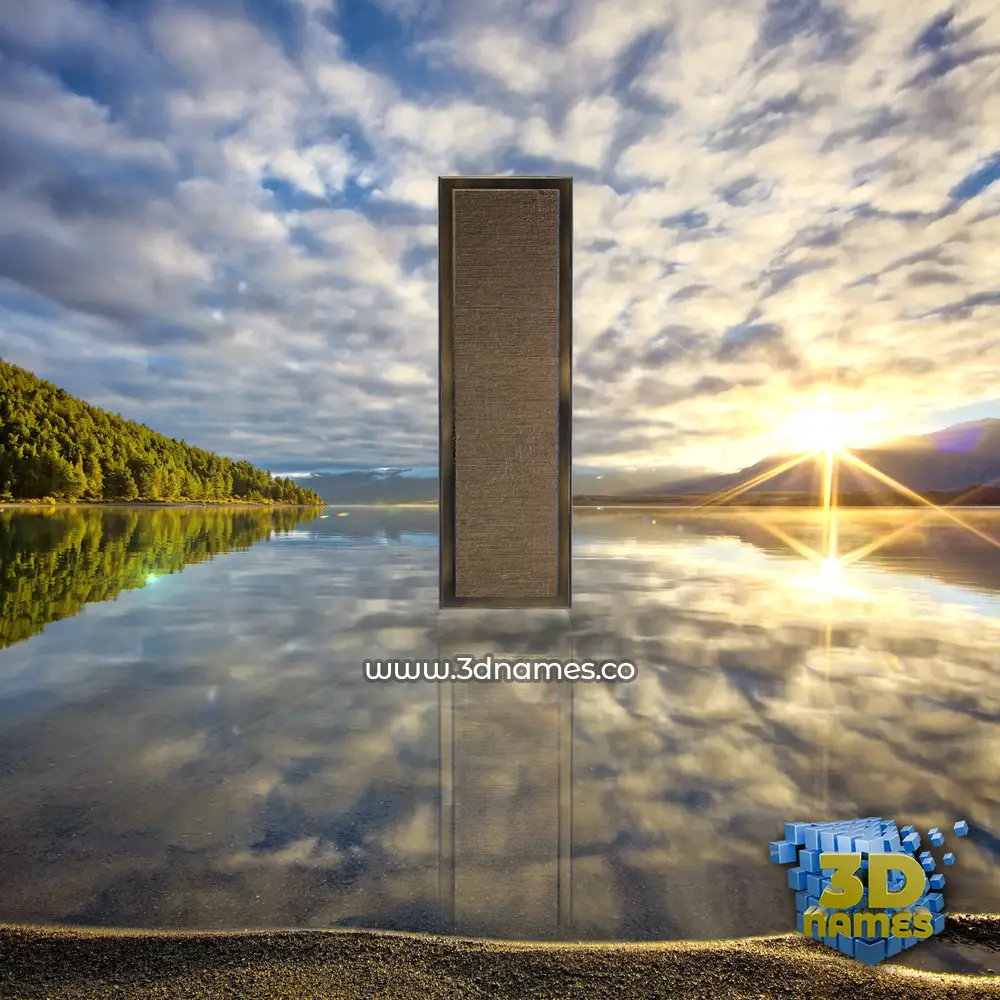 i in Morning Sunrise style - 3D name wallpaper