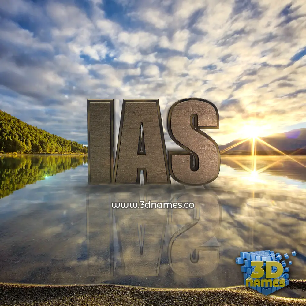 ias in Morning Sunrise style - 3D name wallpaper