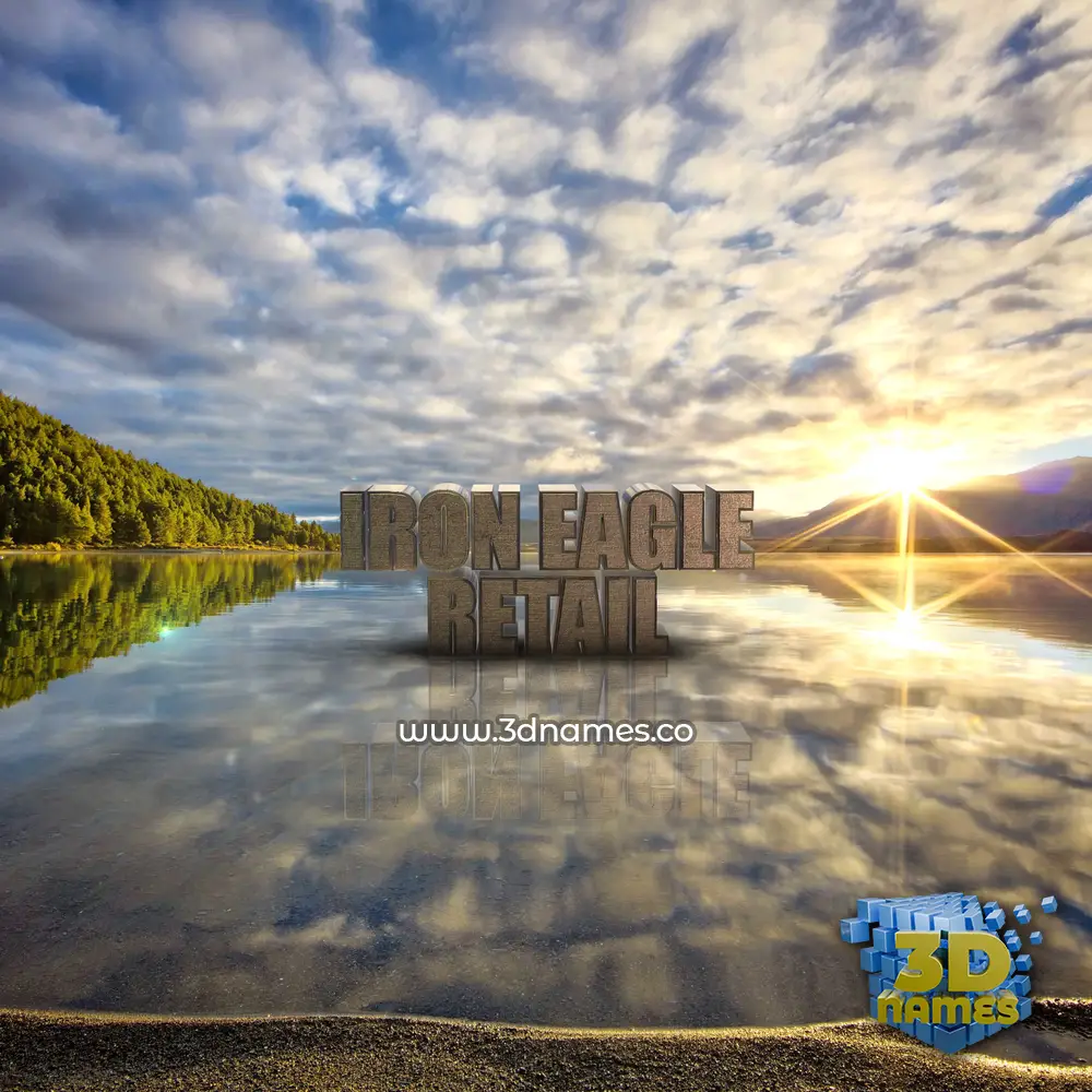 iron eagle retail in Morning Sunrise style - 3D name wallpaper
