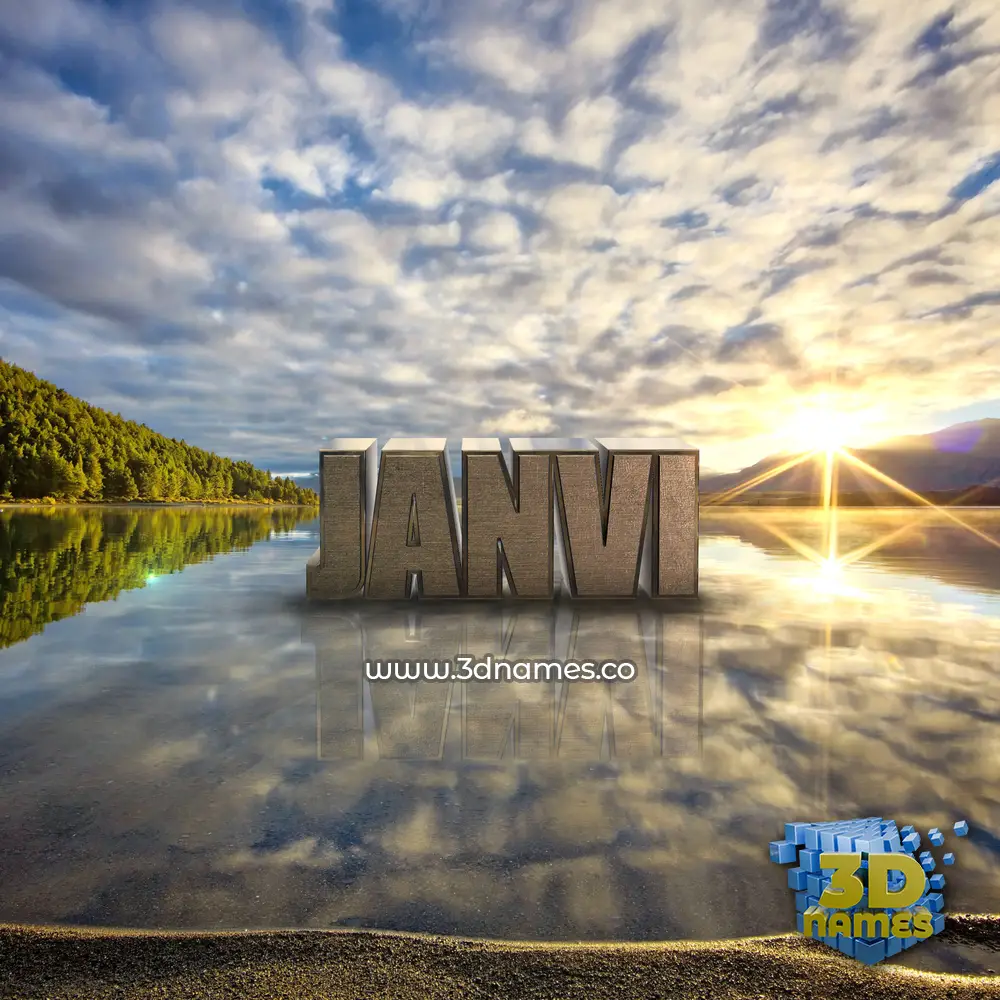 janvi in Morning Sunrise style - 3D name wallpaper