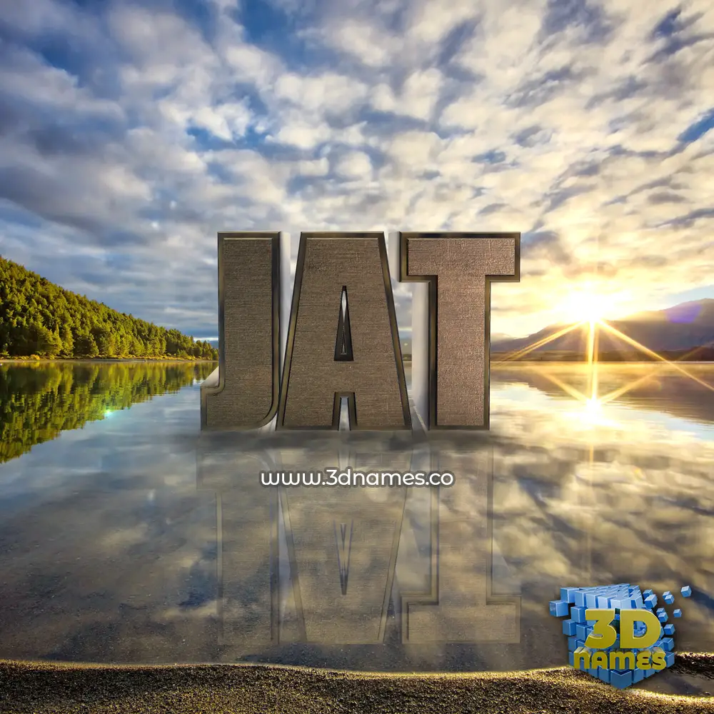 jat in Morning Sunrise style - 3D name wallpaper