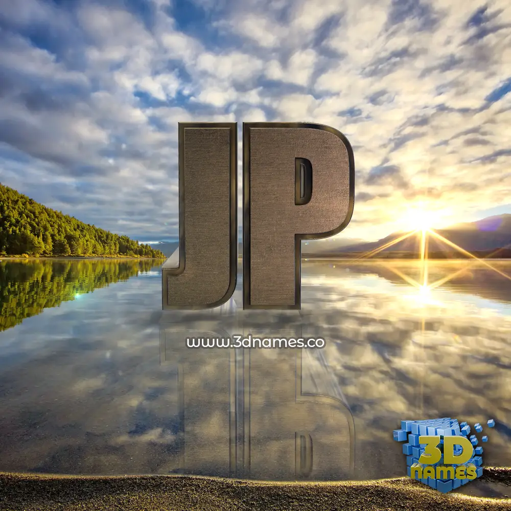 jp in Morning Sunrise style - 3D name wallpaper