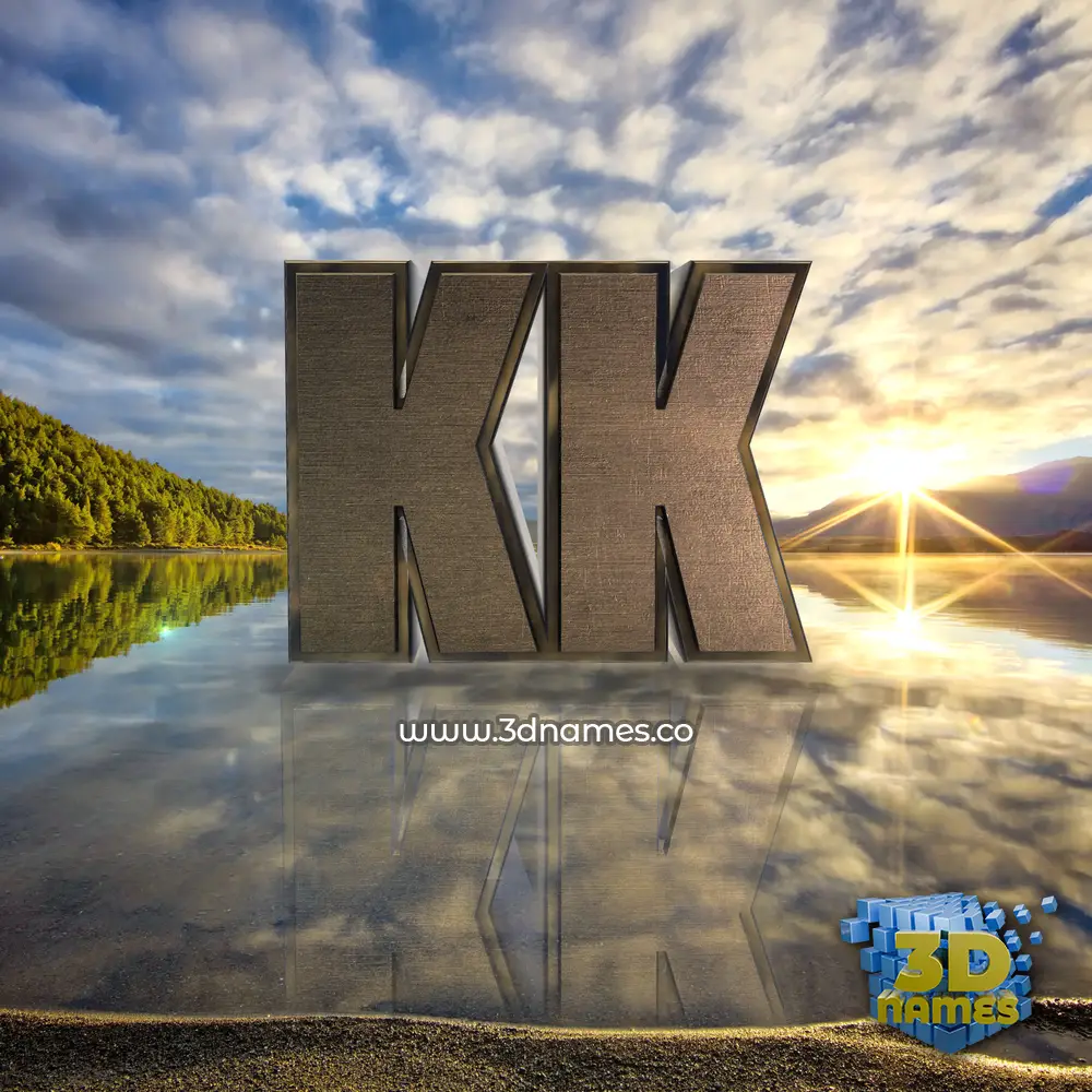 kk in Morning Sunrise style - 3D name wallpaper