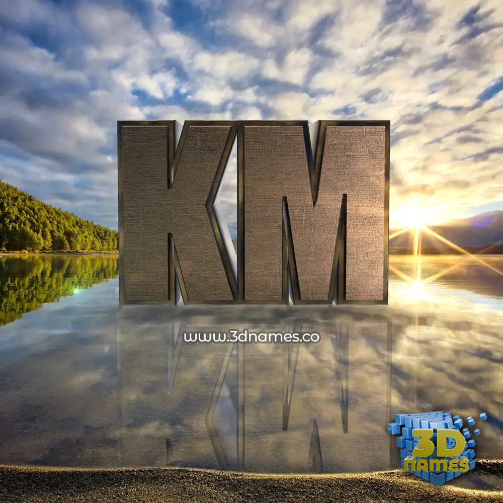km in Morning Sunrise style - 3D name wallpaper