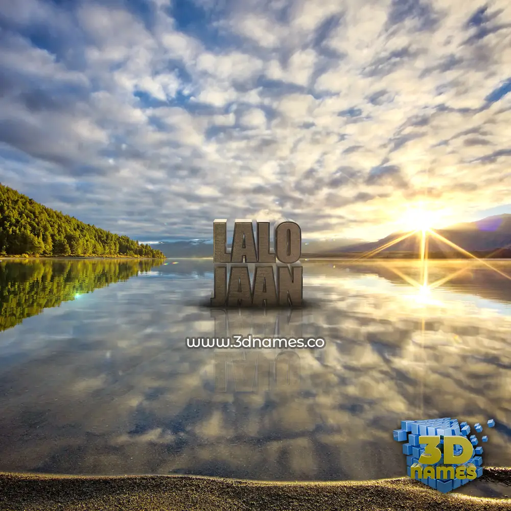lalo jaan in Morning Sunrise style - 3D name wallpaper