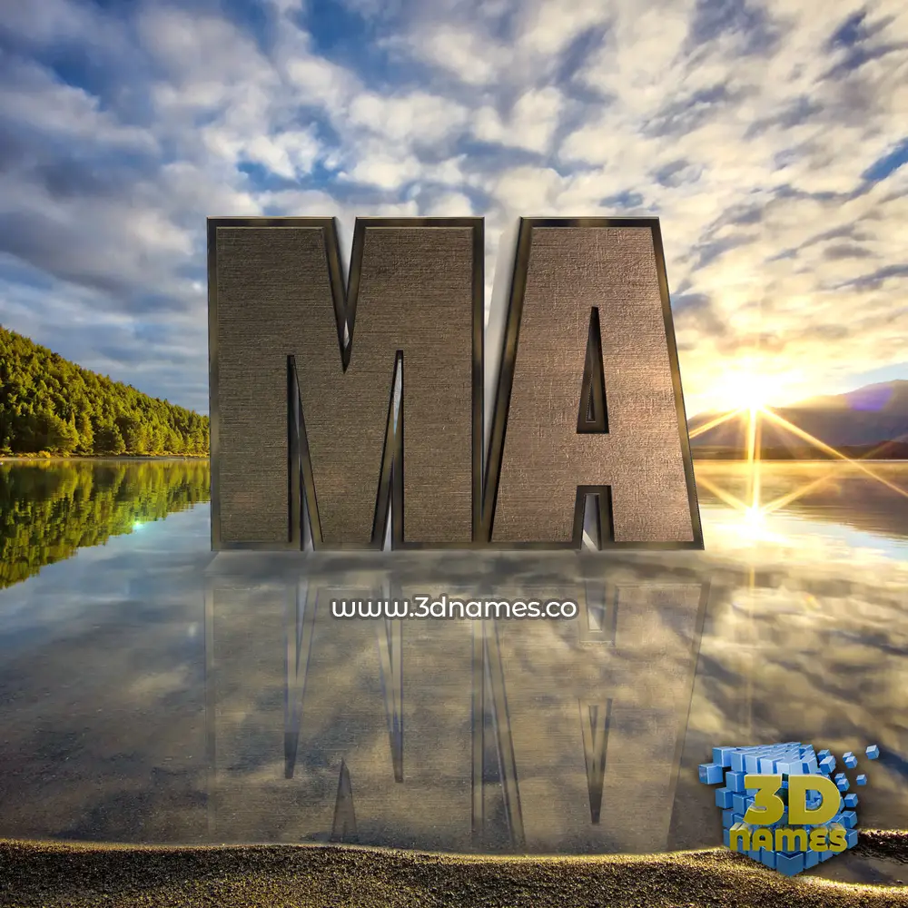 ma in Morning Sunrise style - 3D name wallpaper
