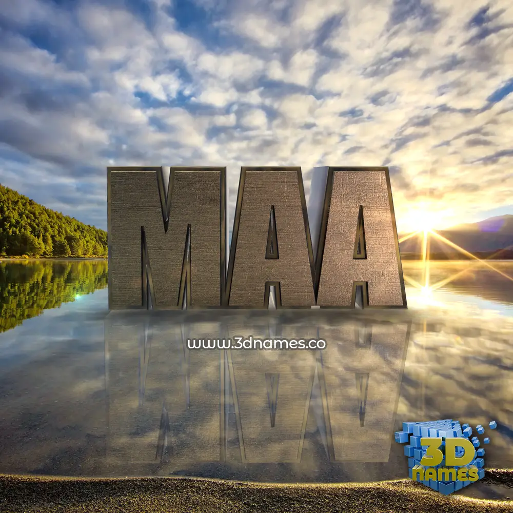 maa in Morning Sunrise style - 3D name wallpaper