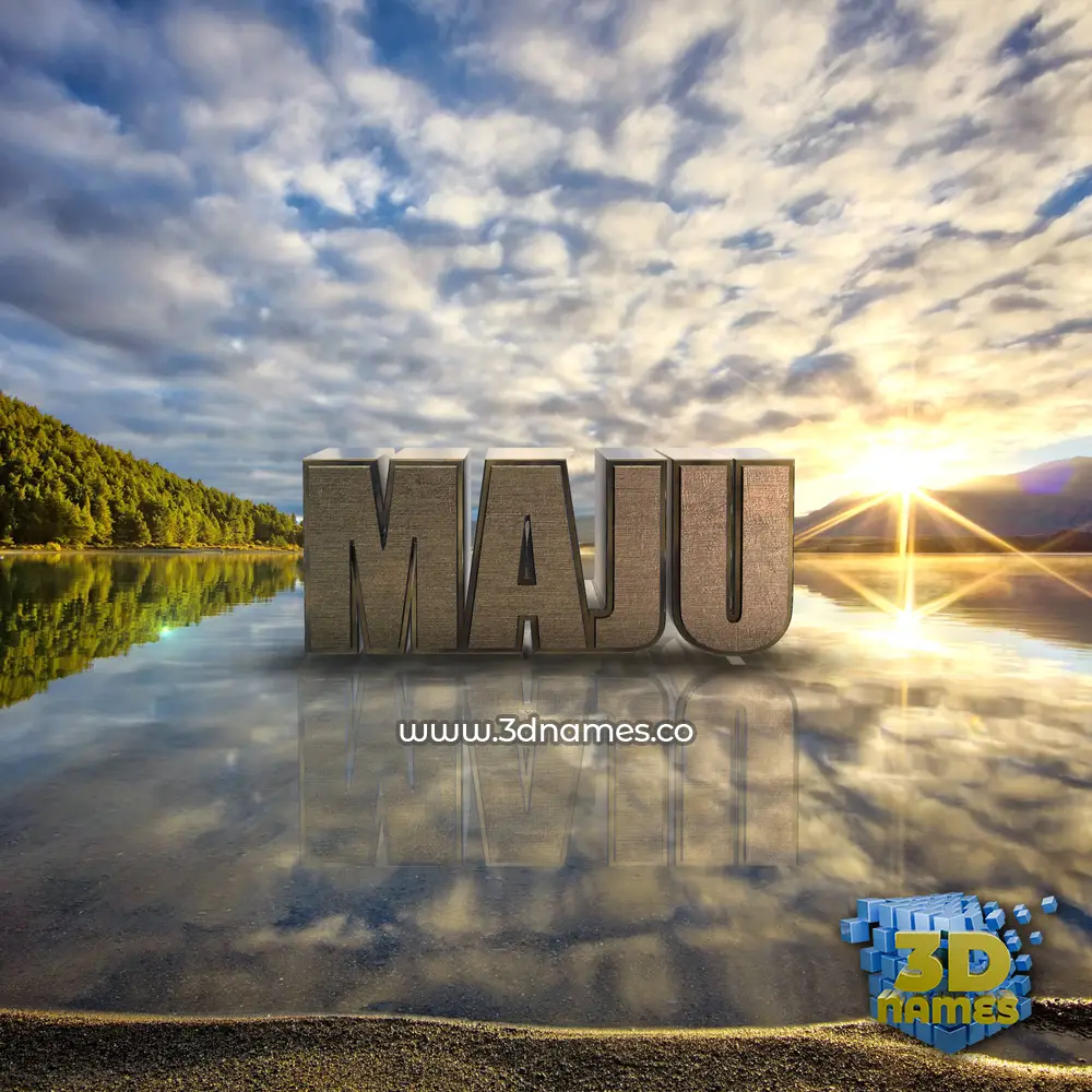 maju in Morning Sunrise style - 3D name wallpaper