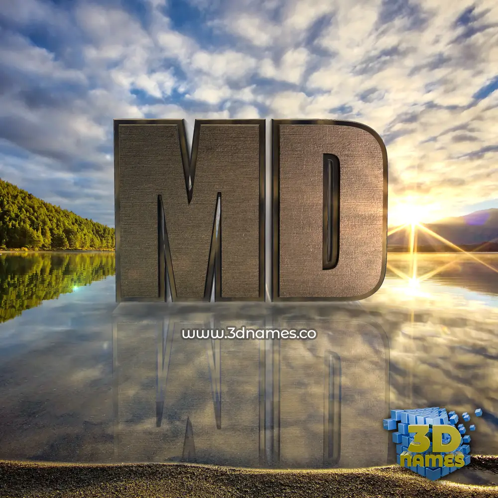 md in Morning Sunrise style - 3D name wallpaper