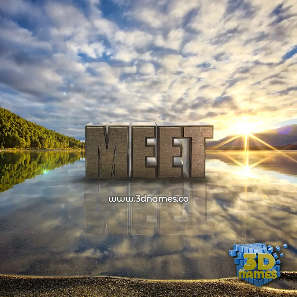 meet in Morning Sunrise style - 3D name wallpaper