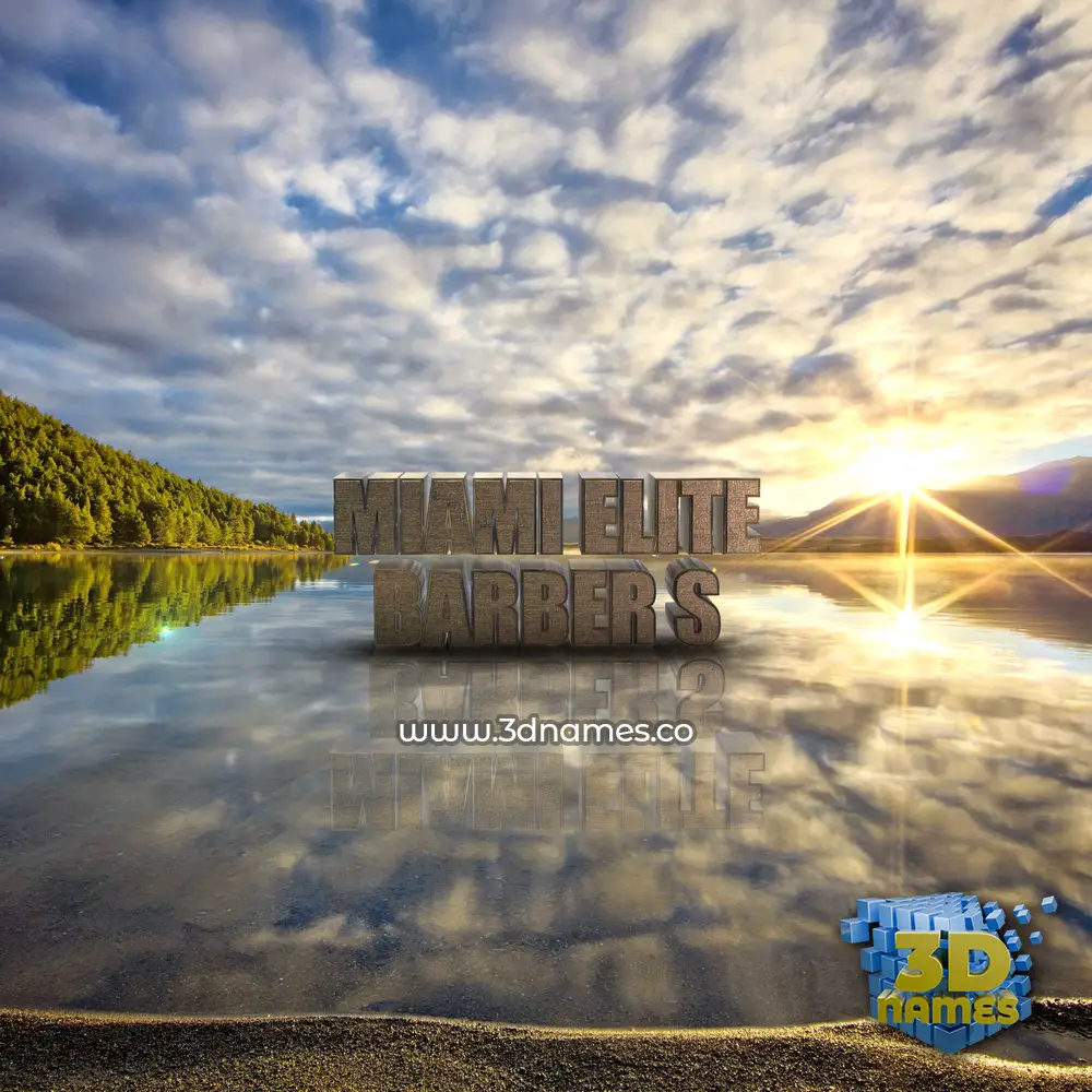 miami elite barber s in Morning Sunrise style - 3D name wallpaper