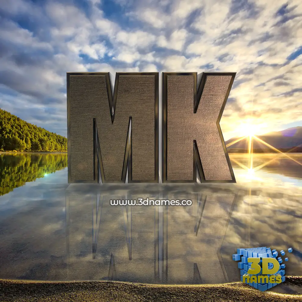 mk in Morning Sunrise style - 3D name wallpaper