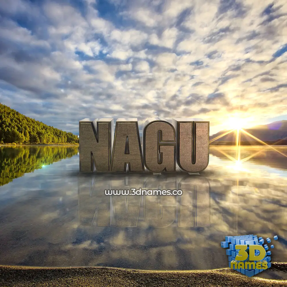 nagu in Morning Sunrise style - 3D name wallpaper