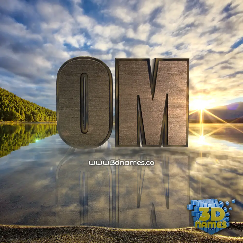 om in Morning Sunrise style - 3D name wallpaper