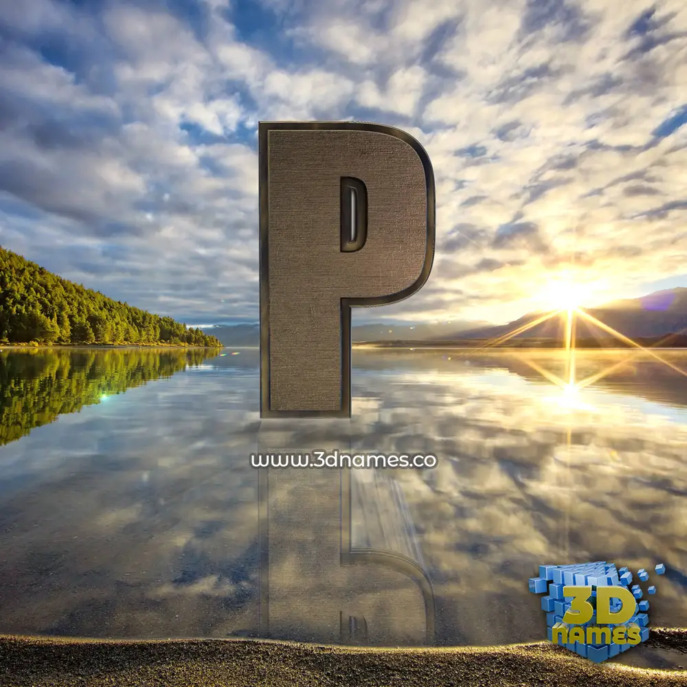 p in Morning Sunrise style - 3D name wallpaper