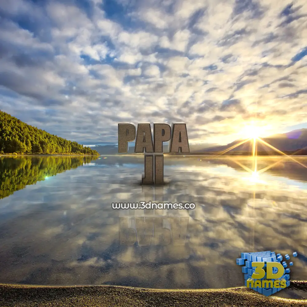 papa ji in Morning Sunrise style - 3D name wallpaper