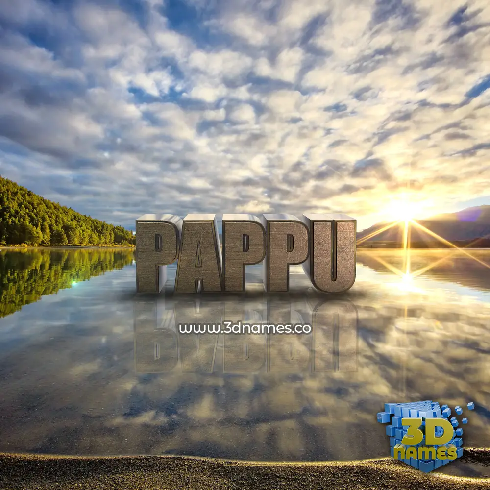 pappu in Morning Sunrise style - 3D name wallpaper