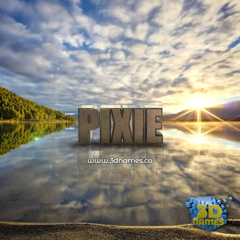 pixie in Morning Sunrise style - 3D name wallpaper