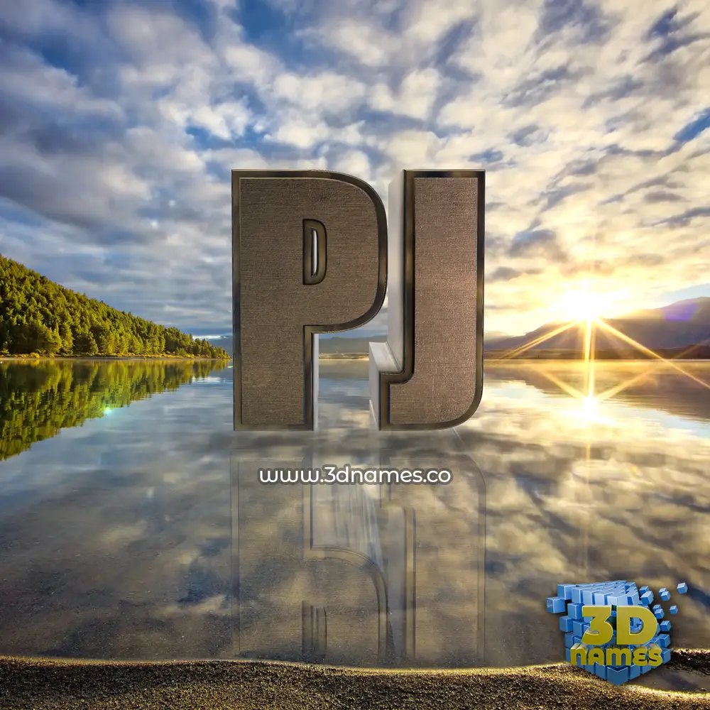 pj in Morning Sunrise style - 3D name wallpaper