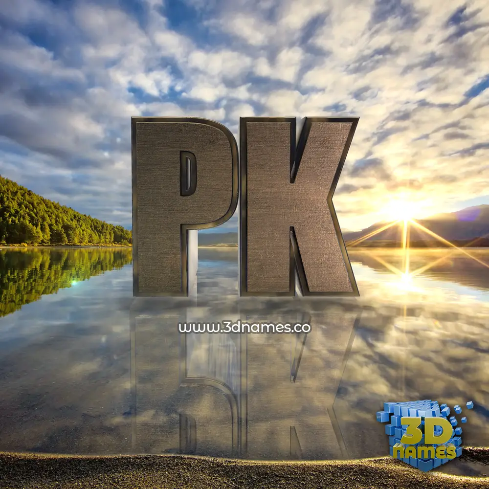 pk in Morning Sunrise style - 3D name wallpaper