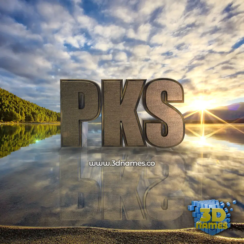 pks in Morning Sunrise style - 3D name wallpaper