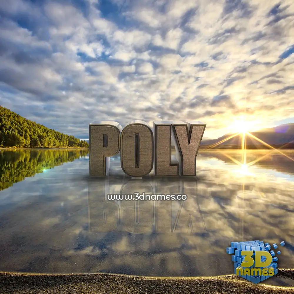 poly in Morning Sunrise style - 3D name wallpaper