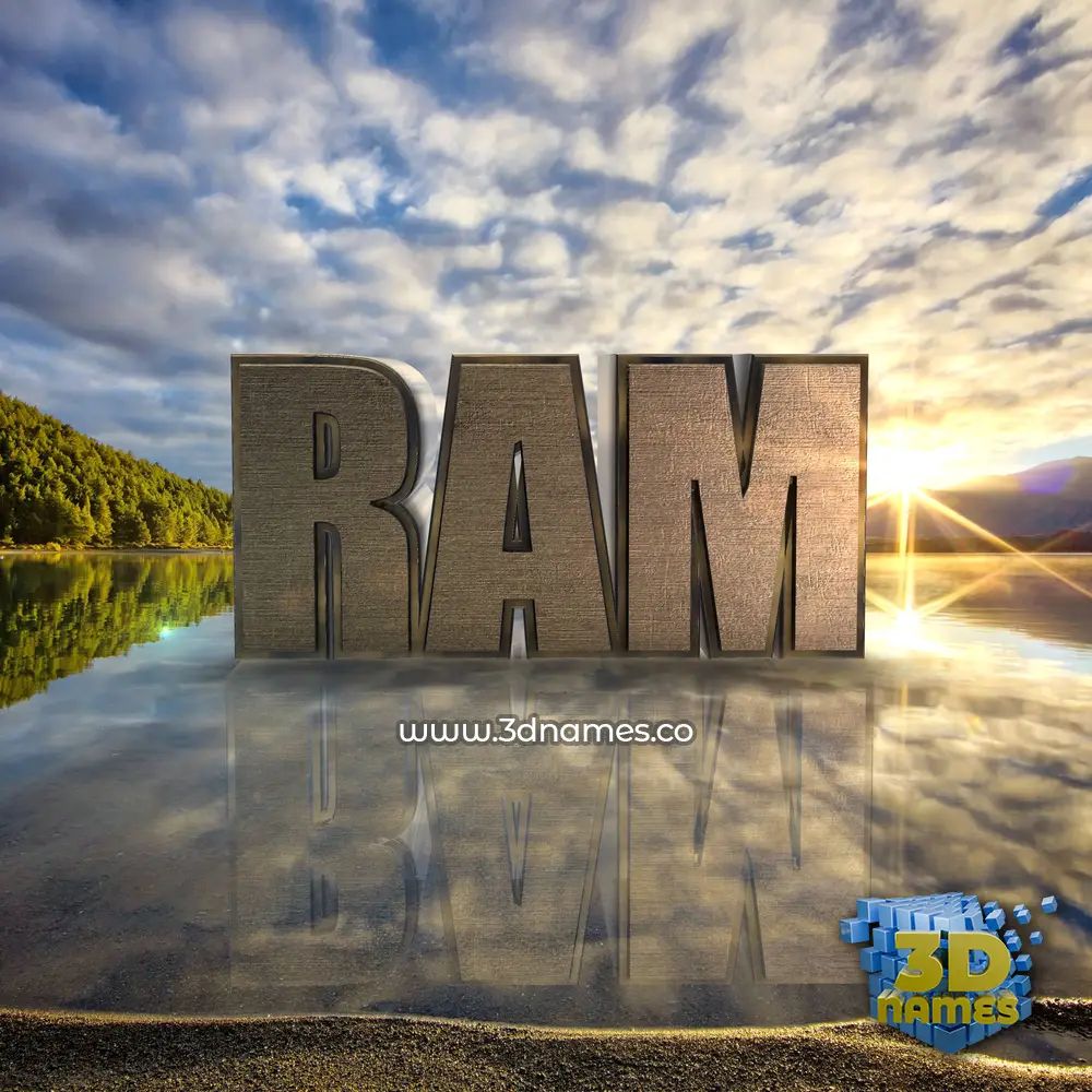 ram in Morning Sunrise style - 3D name wallpaper