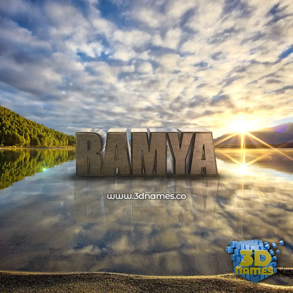ramya in Morning Sunrise style - 3D name wallpaper