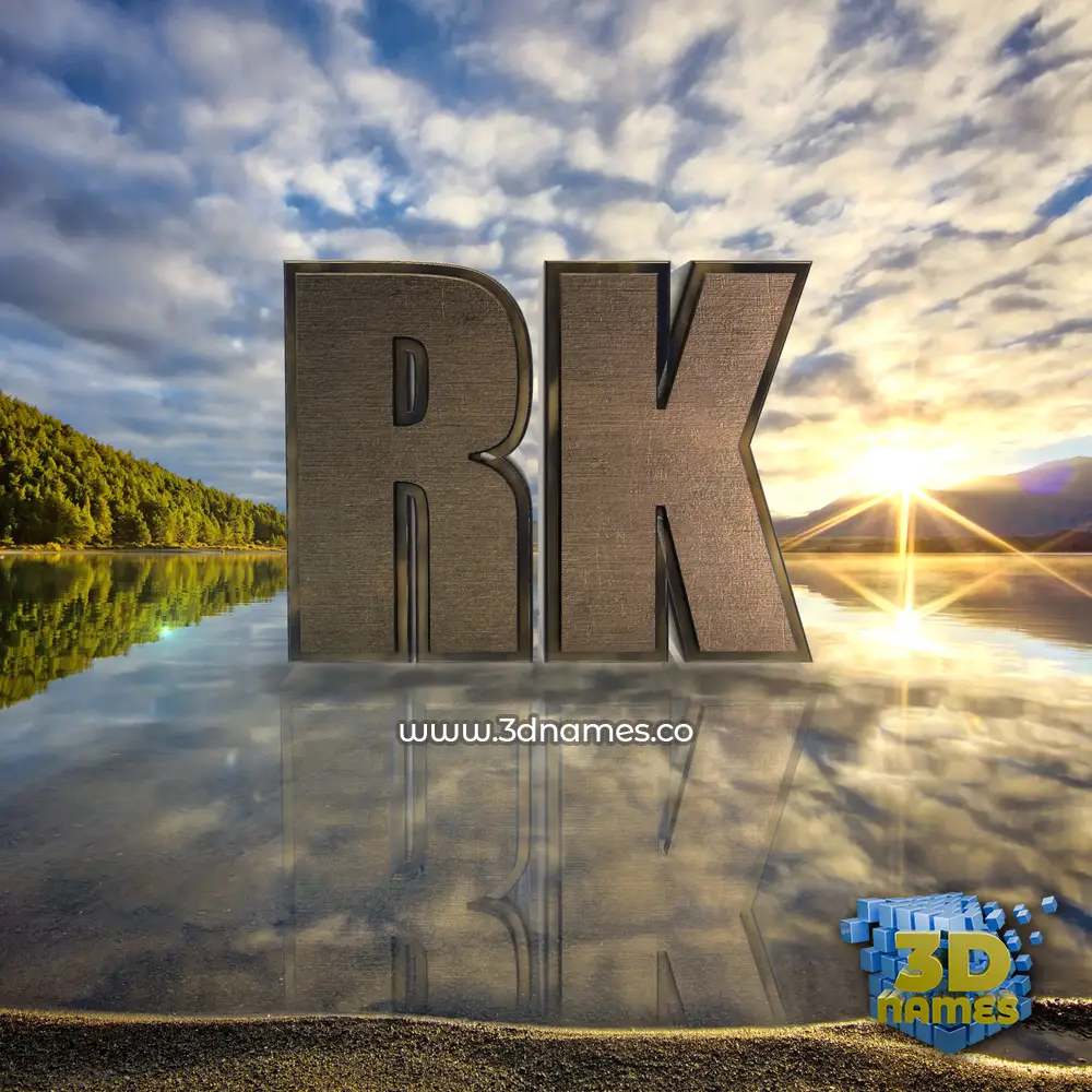 rk in Morning Sunrise style - 3D name wallpaper