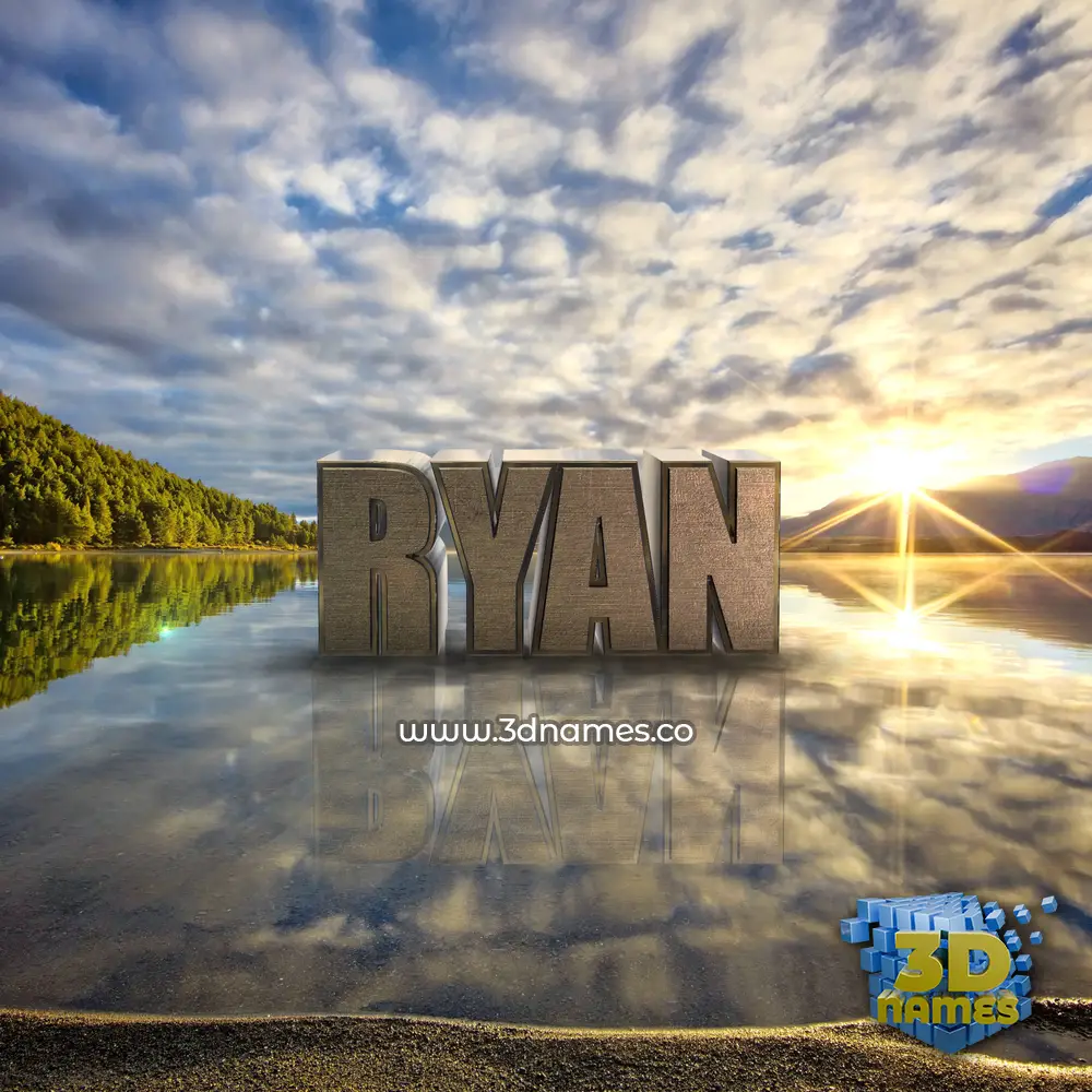 ryan in Morning Sunrise style - 3D name wallpaper