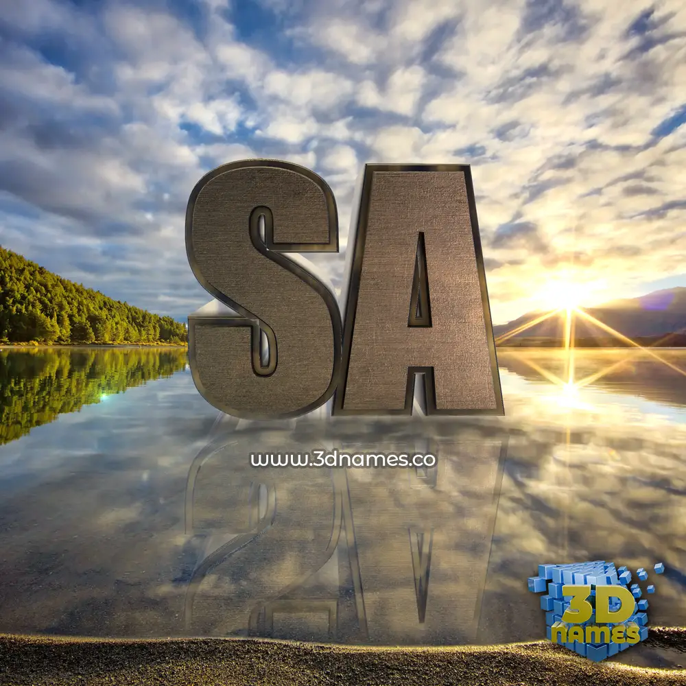 sa in Morning Sunrise style - 3D name wallpaper