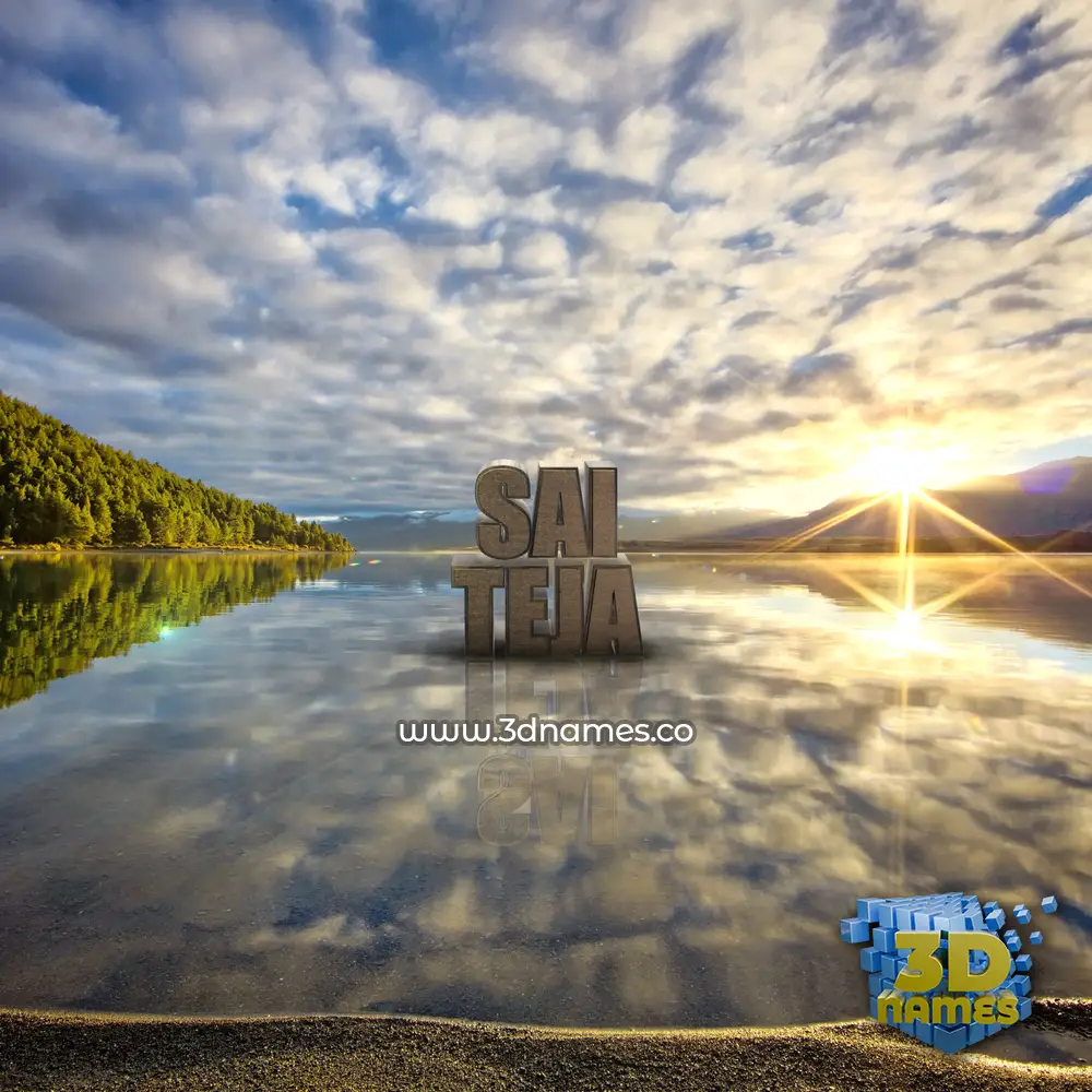 sai teja in Morning Sunrise style - 3D name wallpaper