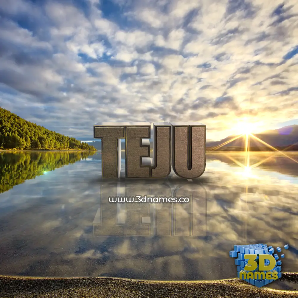 teju in Morning Sunrise style - 3D name wallpaper