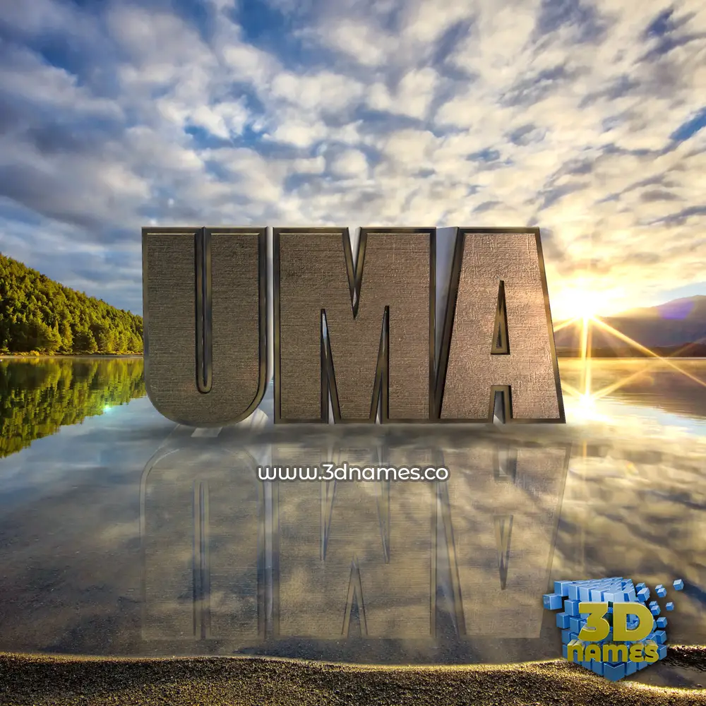 uma in Morning Sunrise style - 3D name wallpaper