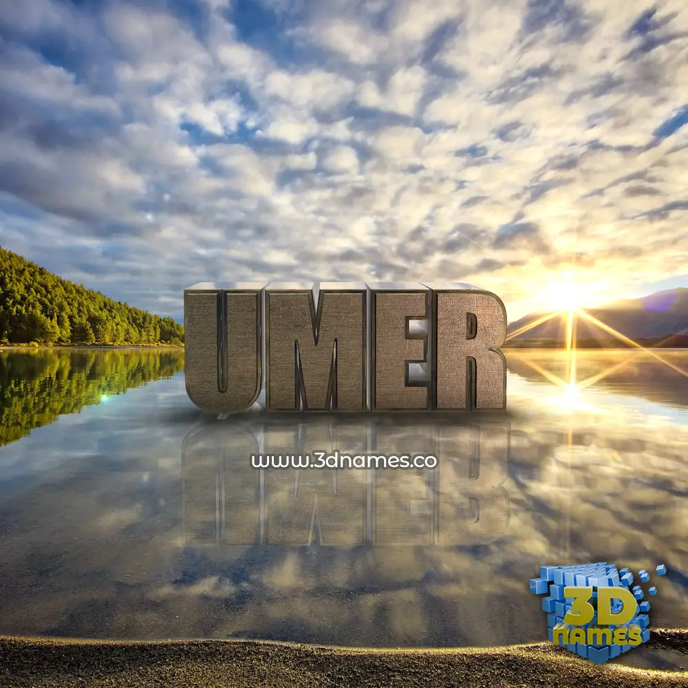 umer in Morning Sunrise style - 3D name wallpaper
