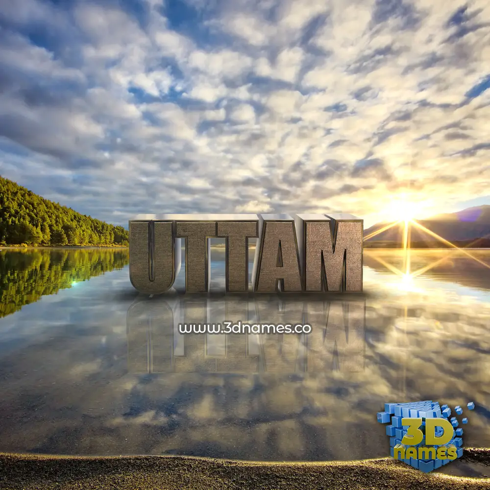 uttam in Morning Sunrise style - 3D name wallpaper
