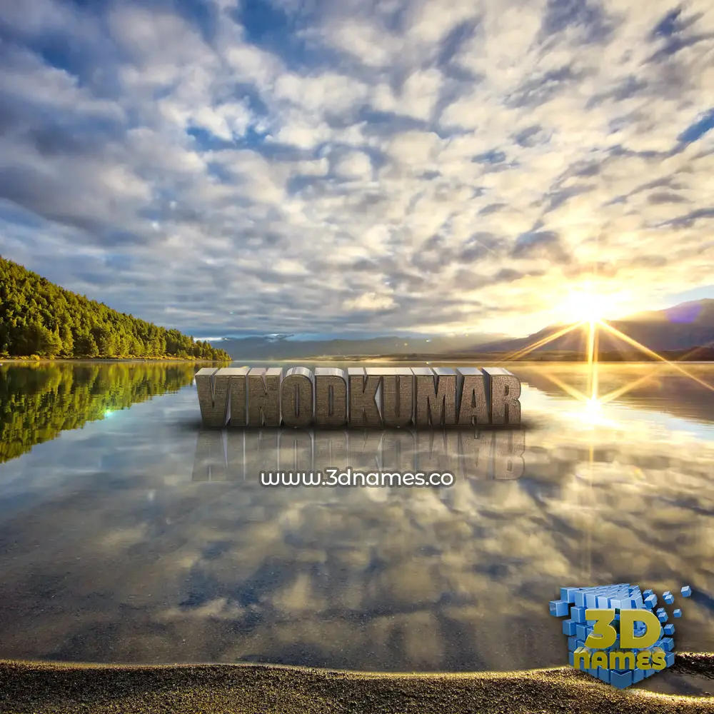 vinodkumar in Morning Sunrise style - 3D name wallpaper