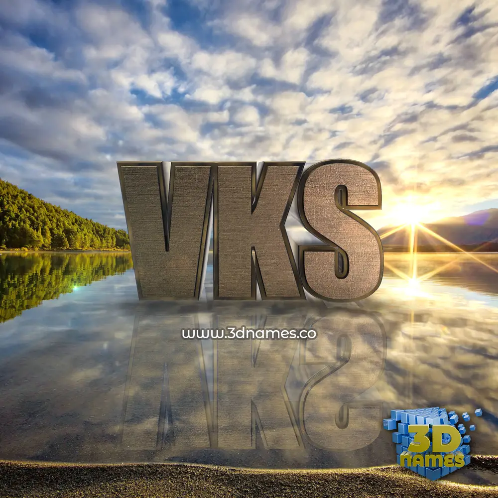 vks in Morning Sunrise style - 3D name wallpaper