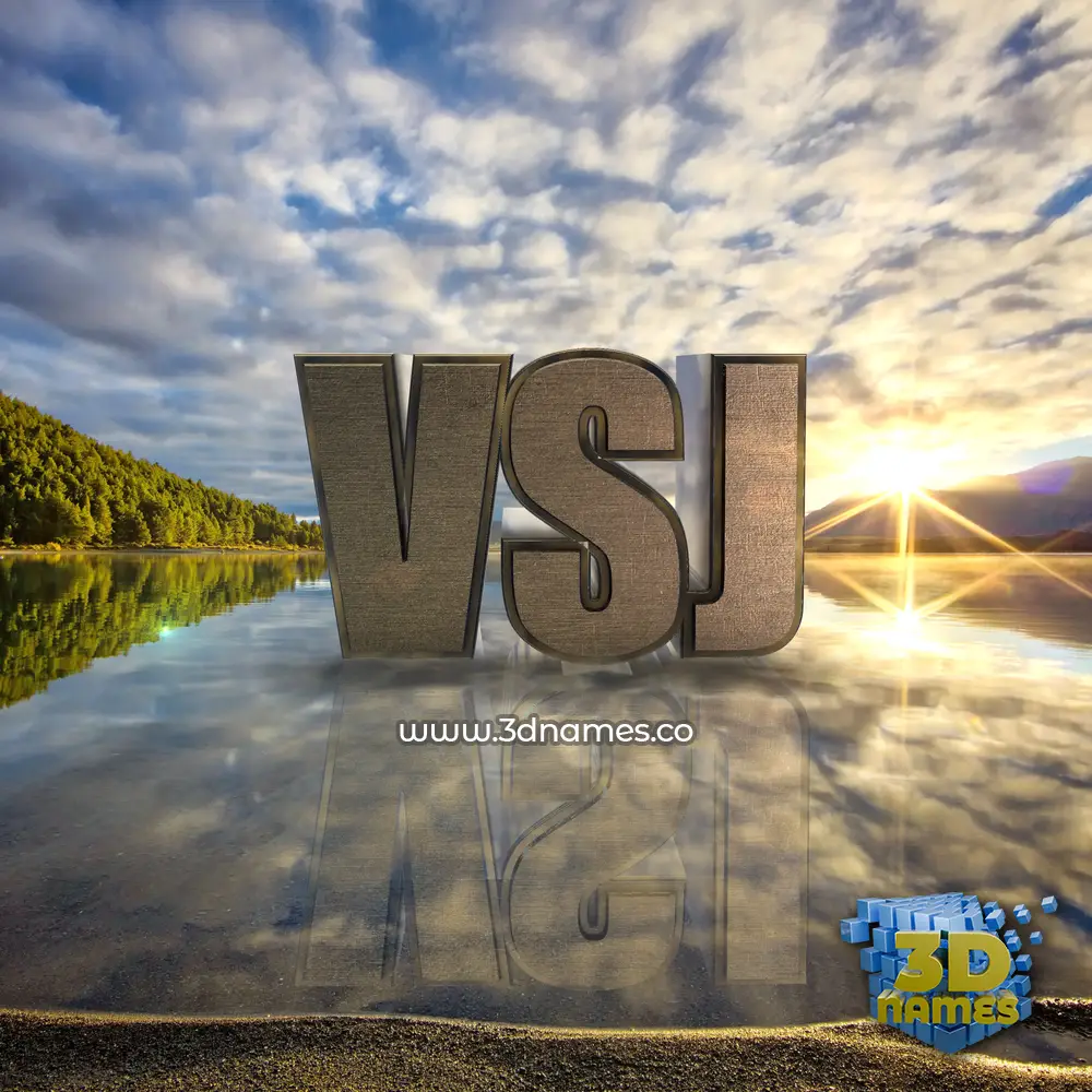 vsj in Morning Sunrise style - 3D name wallpaper