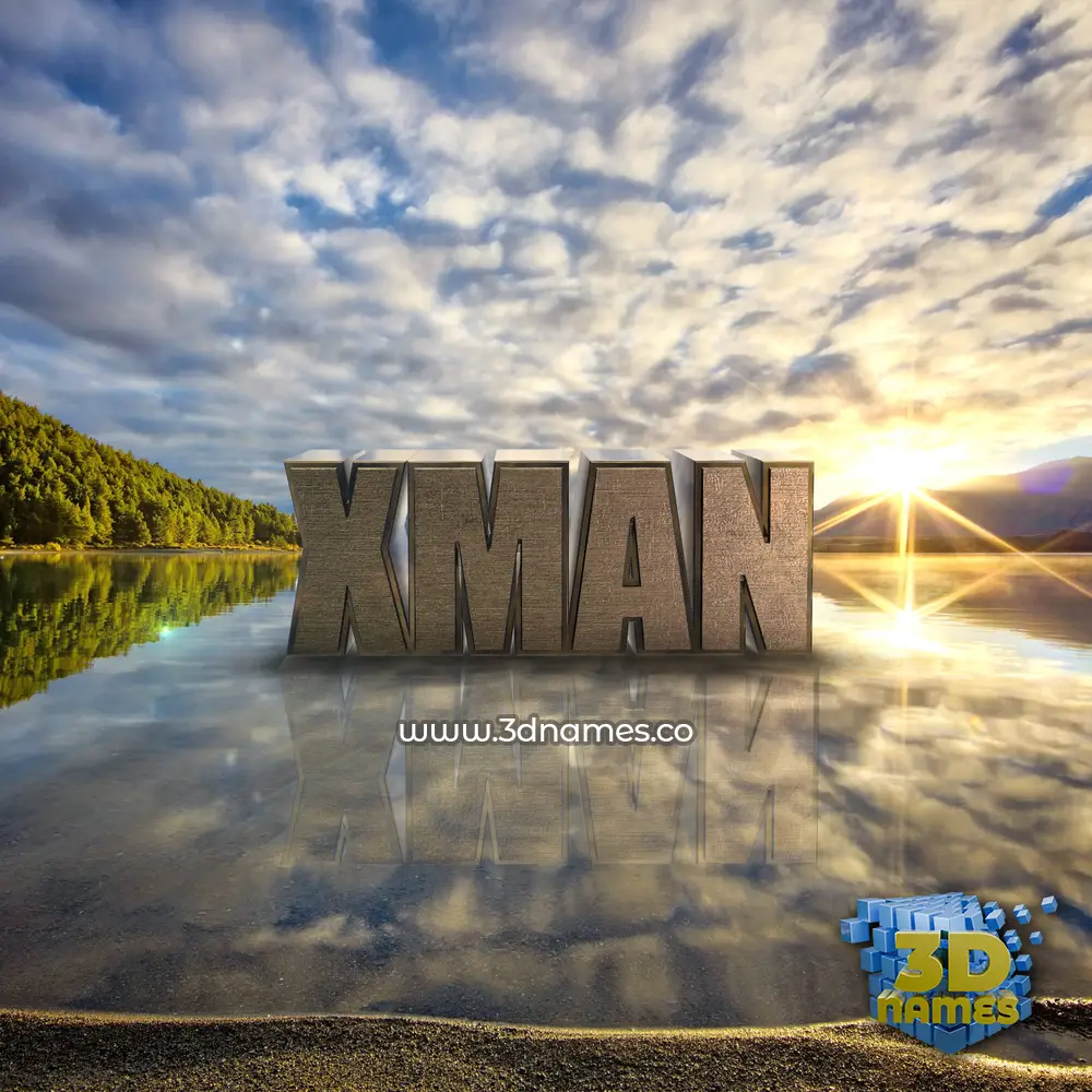 xman in Morning Sunrise style - 3D name wallpaper
