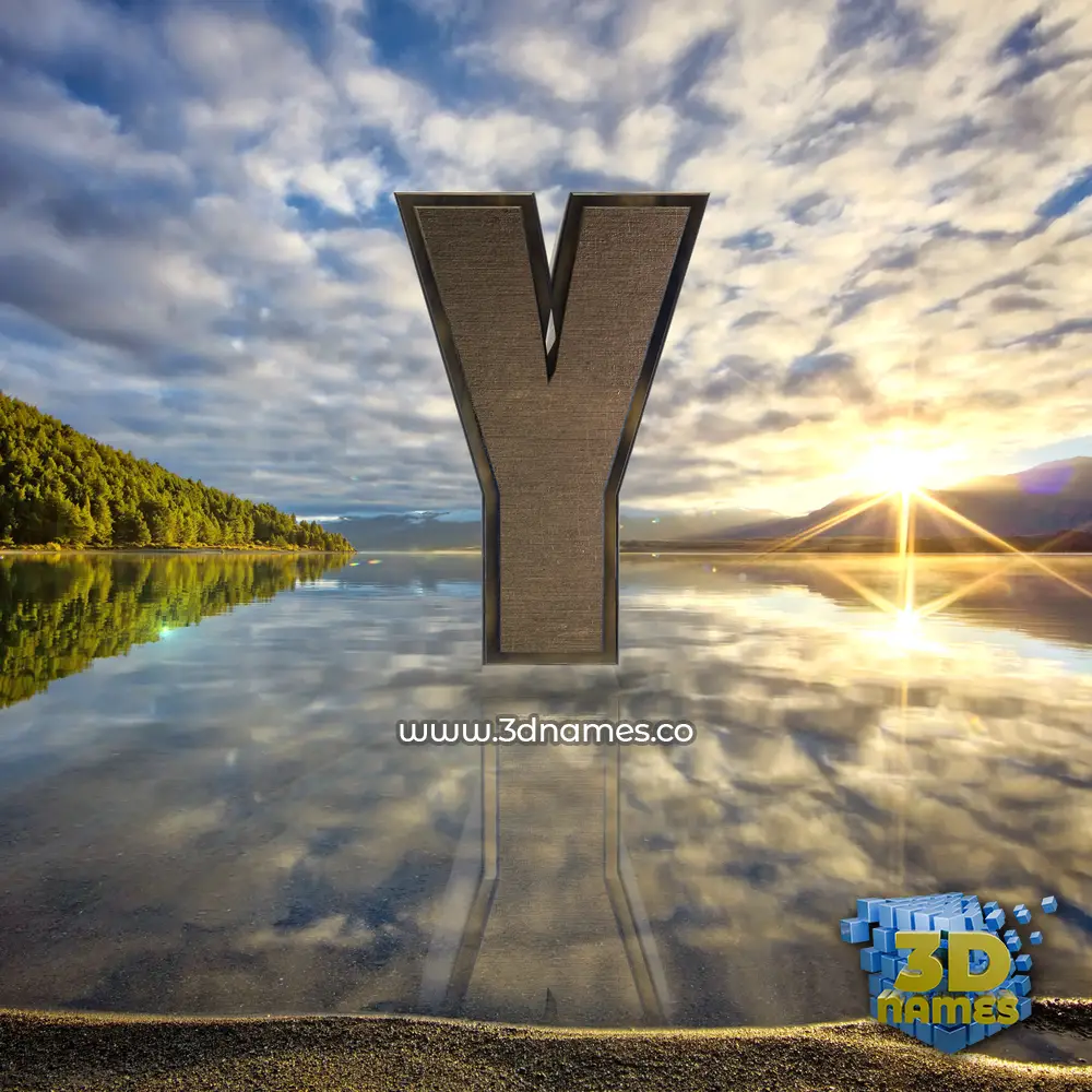 y in Morning Sunrise style - 3D name wallpaper