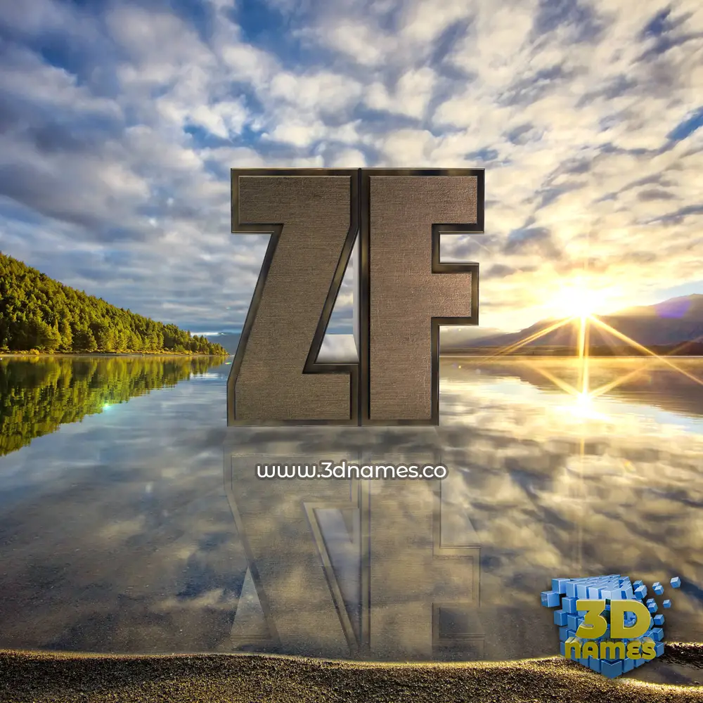 zf in Morning Sunrise style - 3D name wallpaper