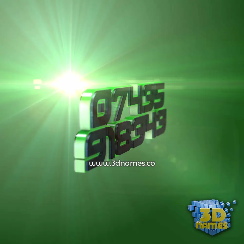 07435 918343 in Green Light style - 3D name wallpaper