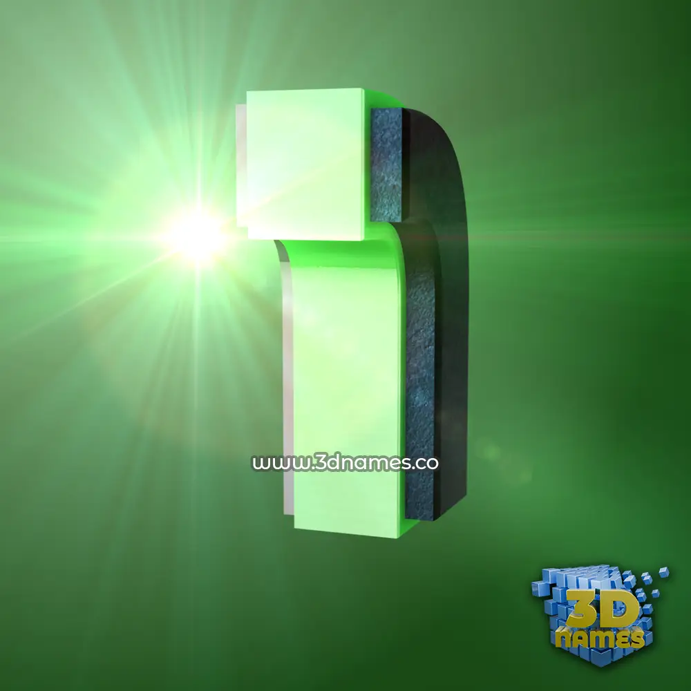 1 in Green Light style - 3D name wallpaper