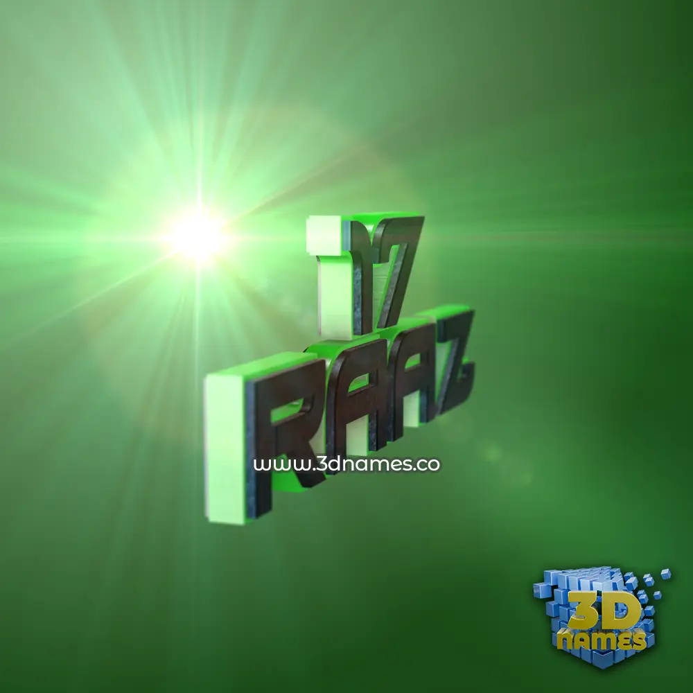 17 raaz in Green Light style - 3D name wallpaper
