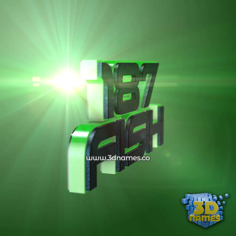 187 fish in Green Light style - 3D name wallpaper
